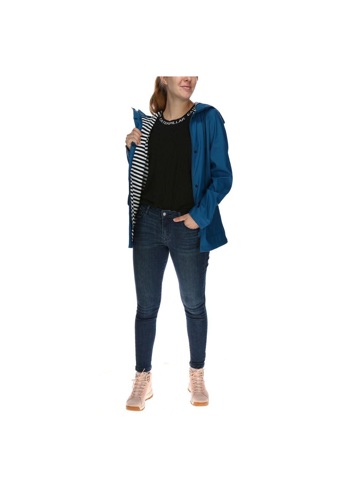 Chaqueta Mujer Aria Jacket Poliuretano Azul Petróleo-4