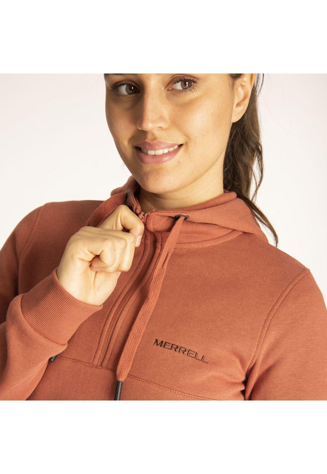 Polerón Mujer W Alpha 1/4 Zip Naranjo-5