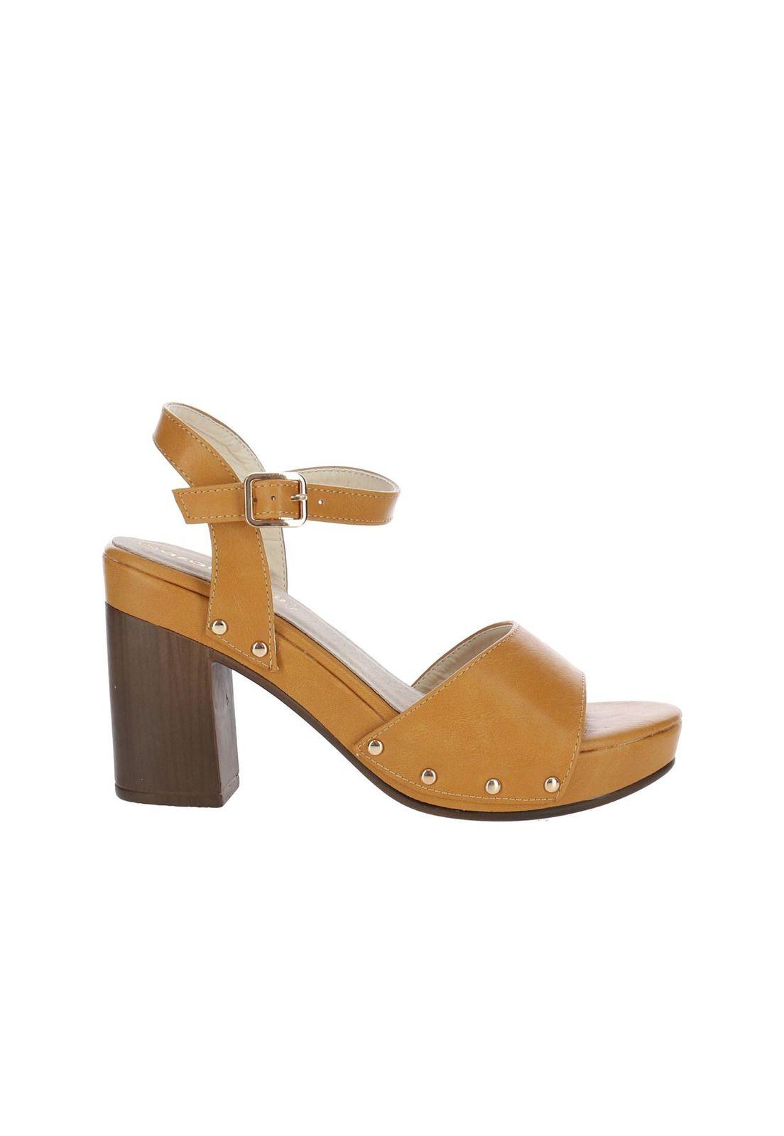Sandalia Mujer Sally Mostaza-0