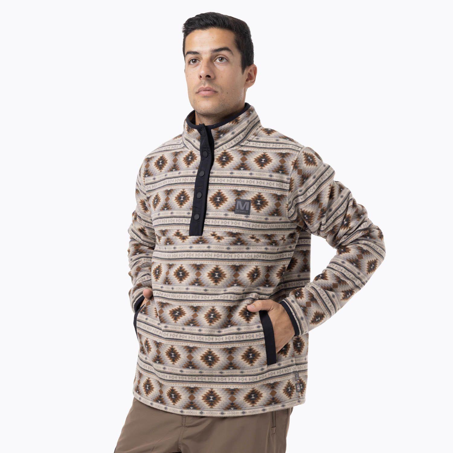 Polar Hombre D FPrint Snap Microfleece  Gris-0