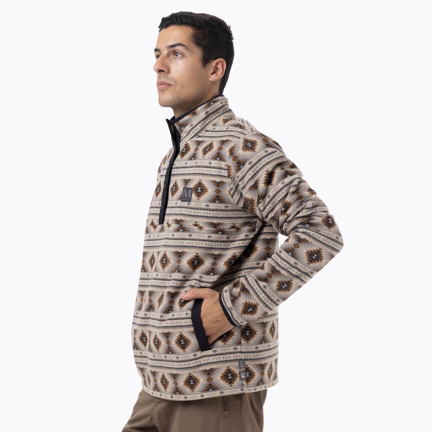 Polar Hombre D FPrint Snap Microfleece  Gris-1