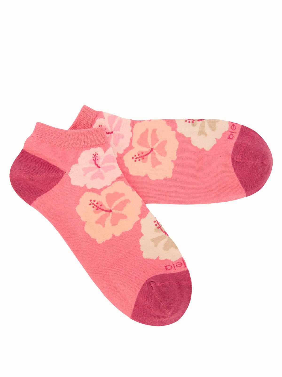 Calcetín Algodón Mujer Ped Hibisco Rosado-2