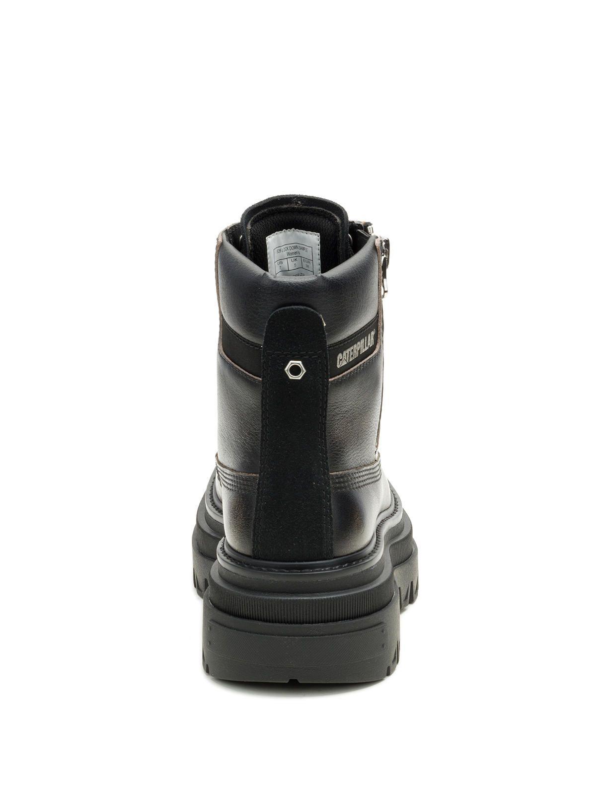 Botín Cuero Mujer Bolder Zip Gris-4