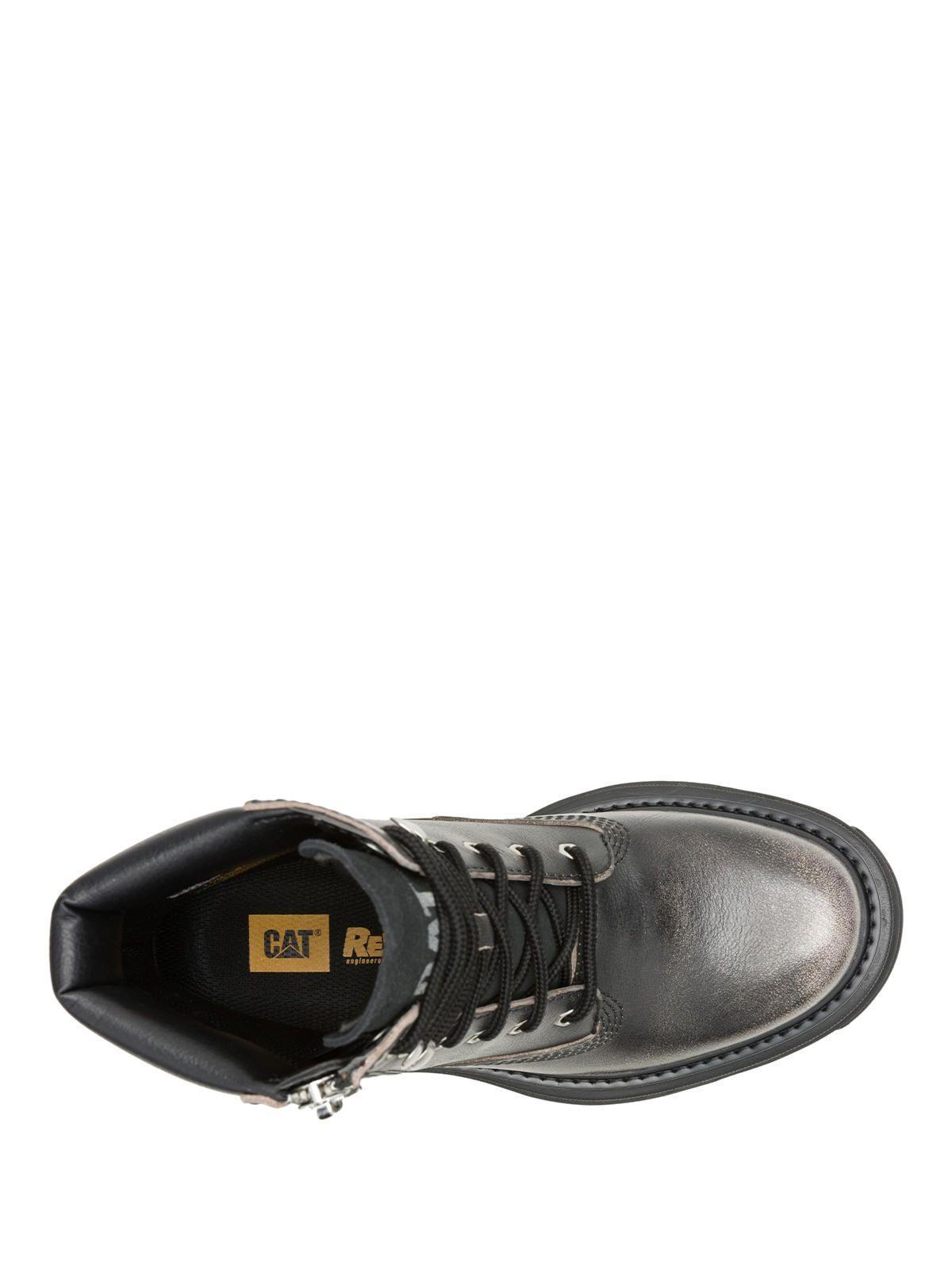 Botín Cuero Mujer Bolder Zip Gris-6