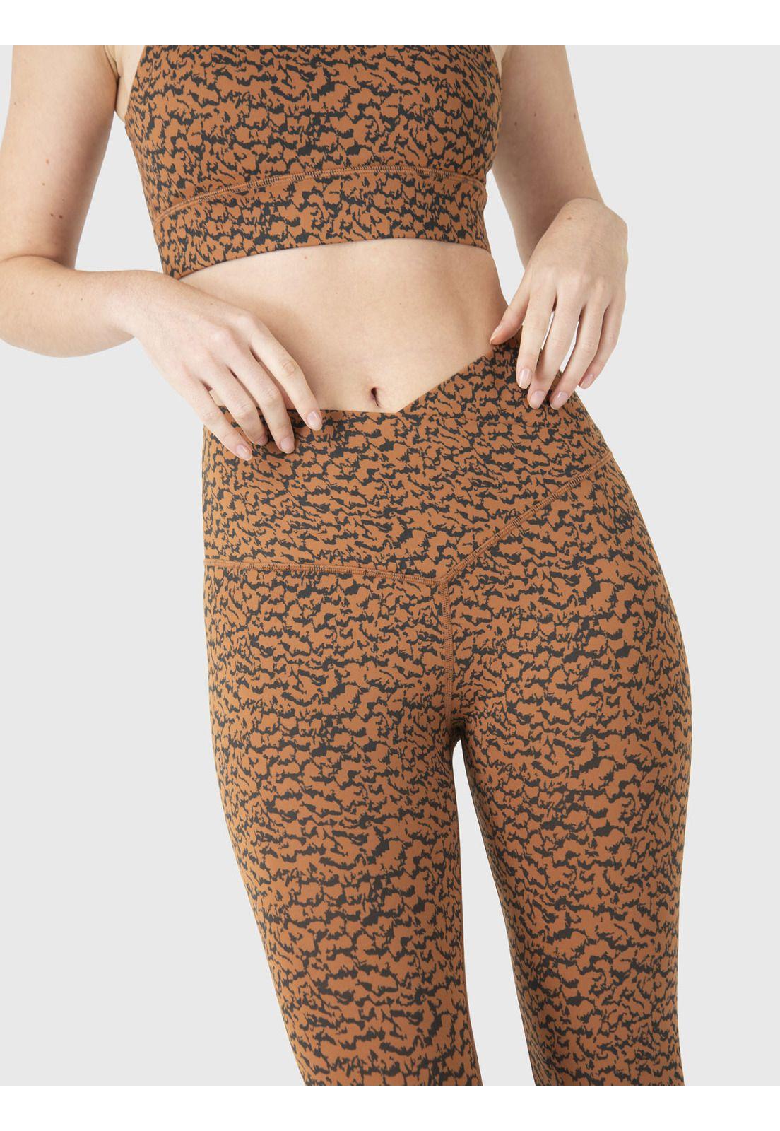 Calza Deportiva Mujer Hr Ankle Leg Eva Café-4