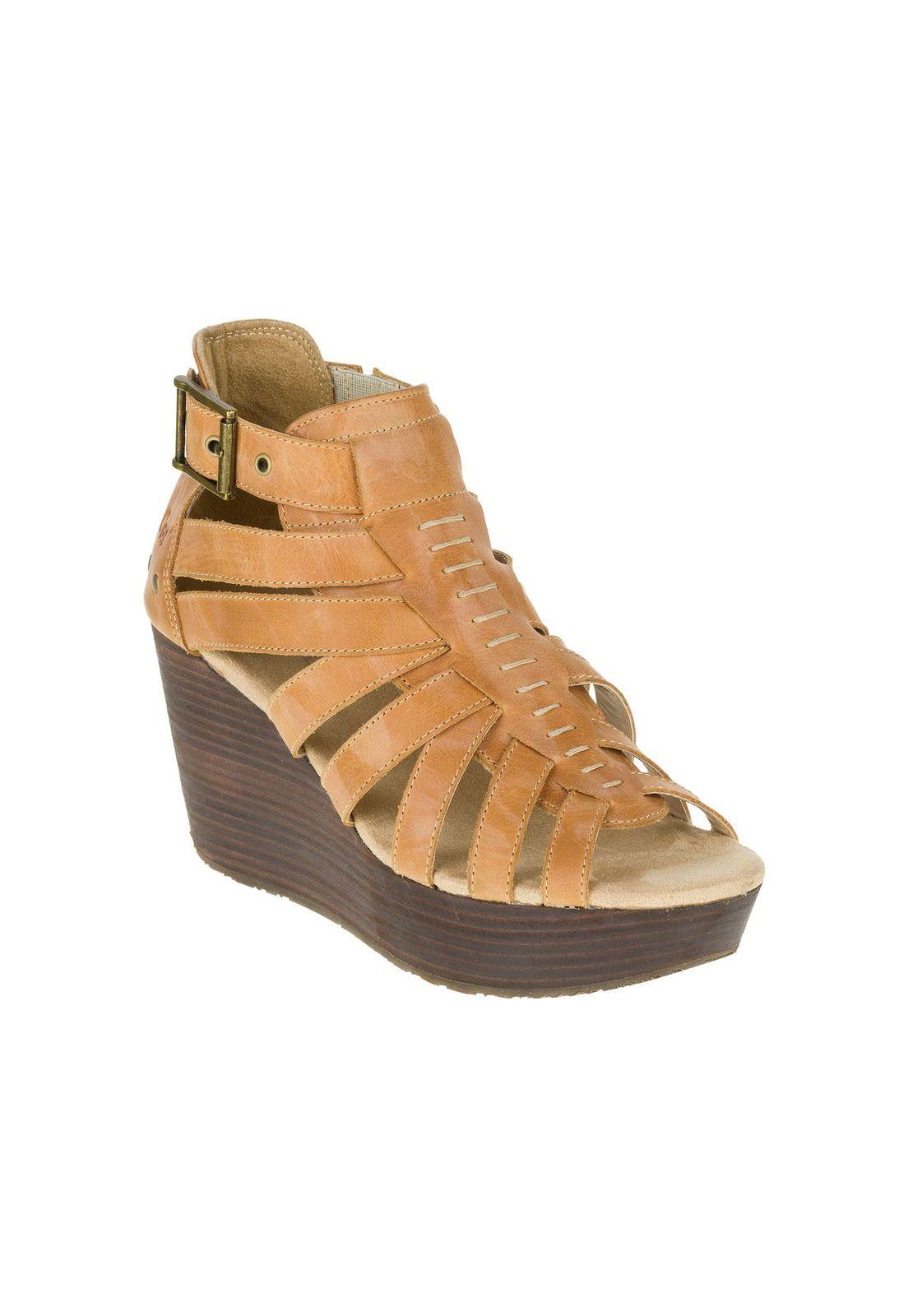 Sandalia Mujer Casual Parasio Camel-0