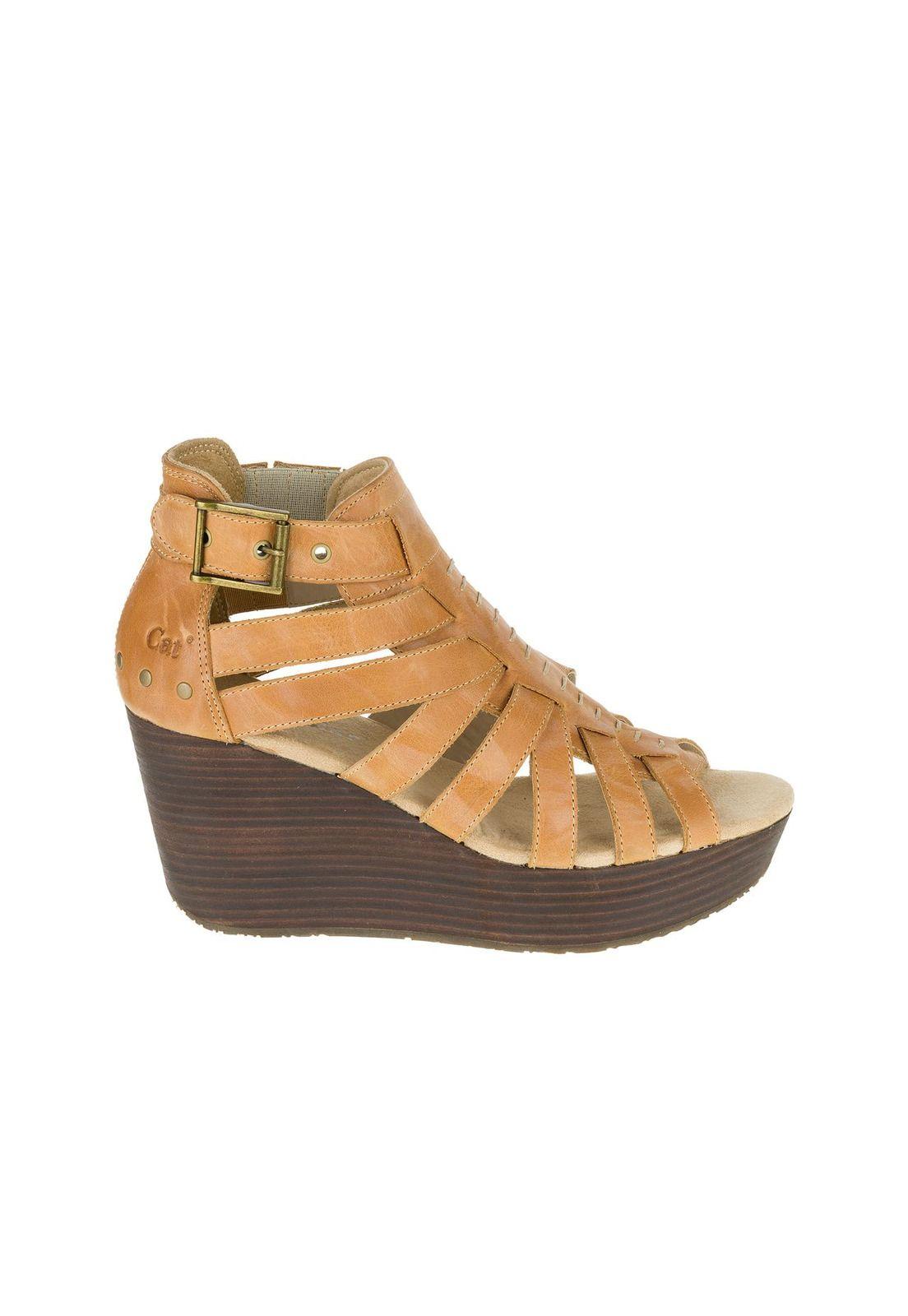 Sandalia Mujer Casual Parasio Camel-1
