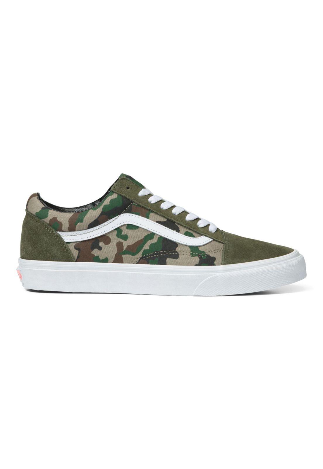 Zapatilla Unisex Old Skool Camo Olive/White-4