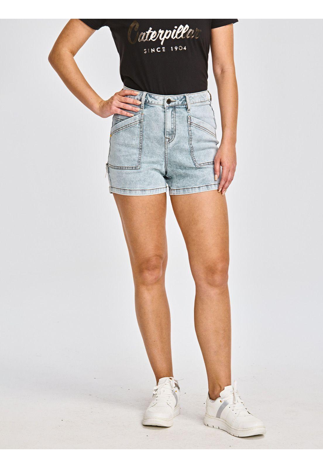 Short Mujer Triblend Stretch Denim Short Azul Claro-0