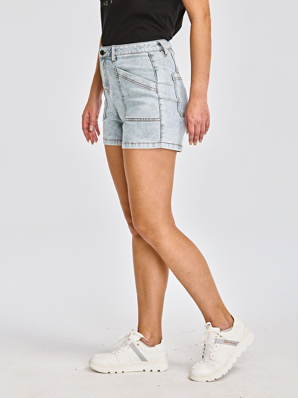 Short Mujer Triblend Stretch Denim Short Azul Claro-3