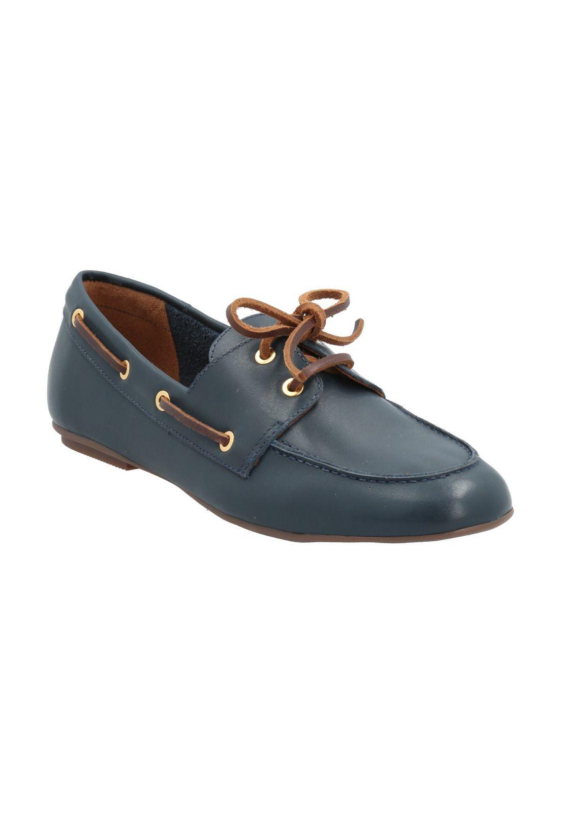 Mocasín Cuero Mujer Roberta Azul-1