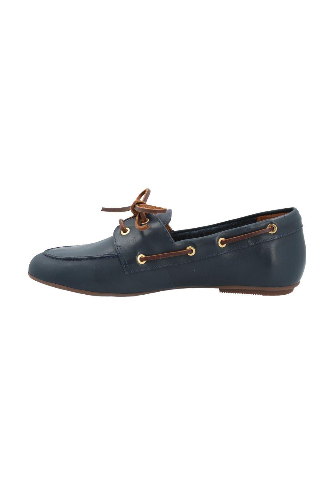 Mocasín Cuero Mujer Roberta Azul-5