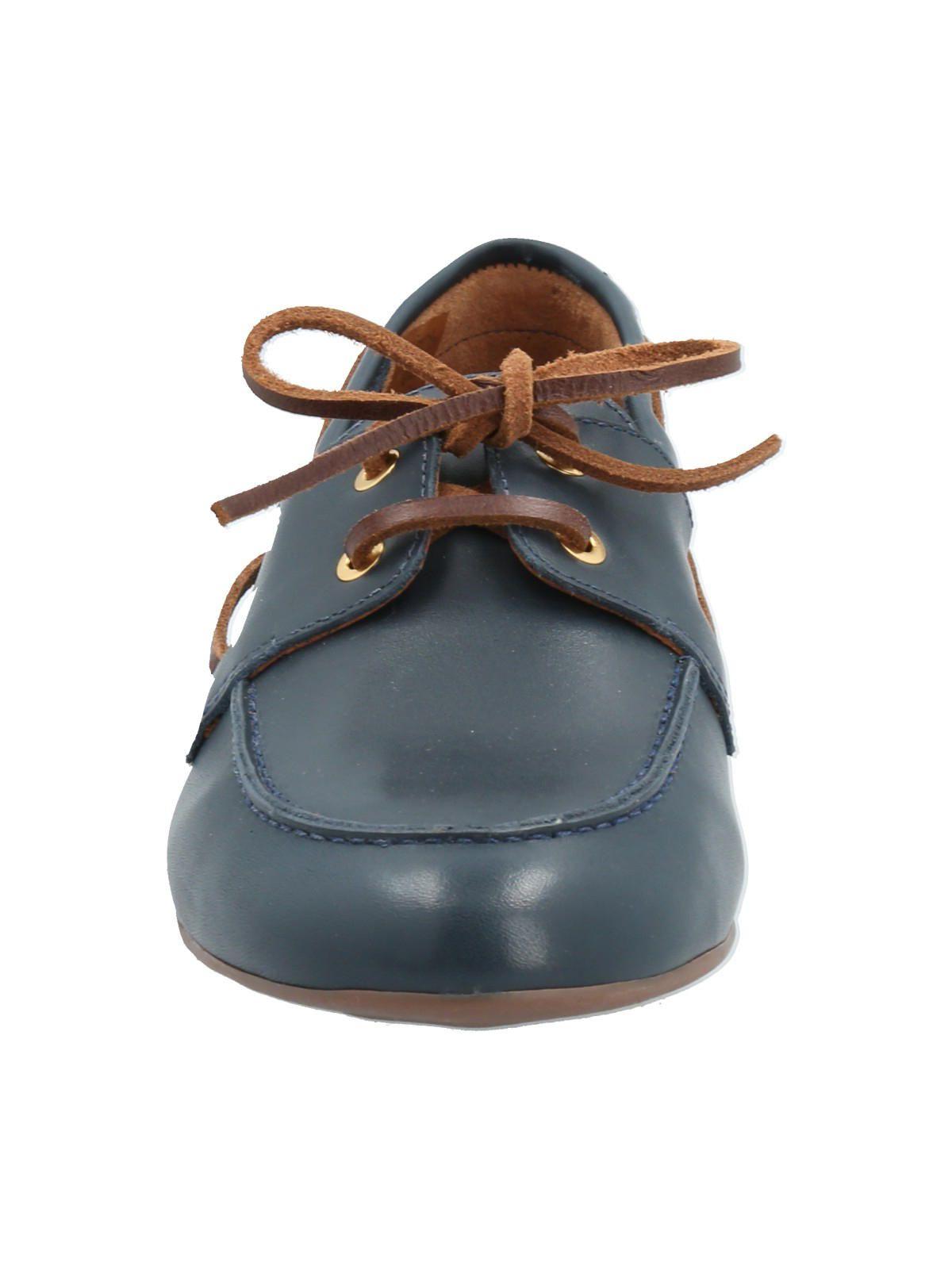 Mocasín Cuero Mujer Roberta Azul-3