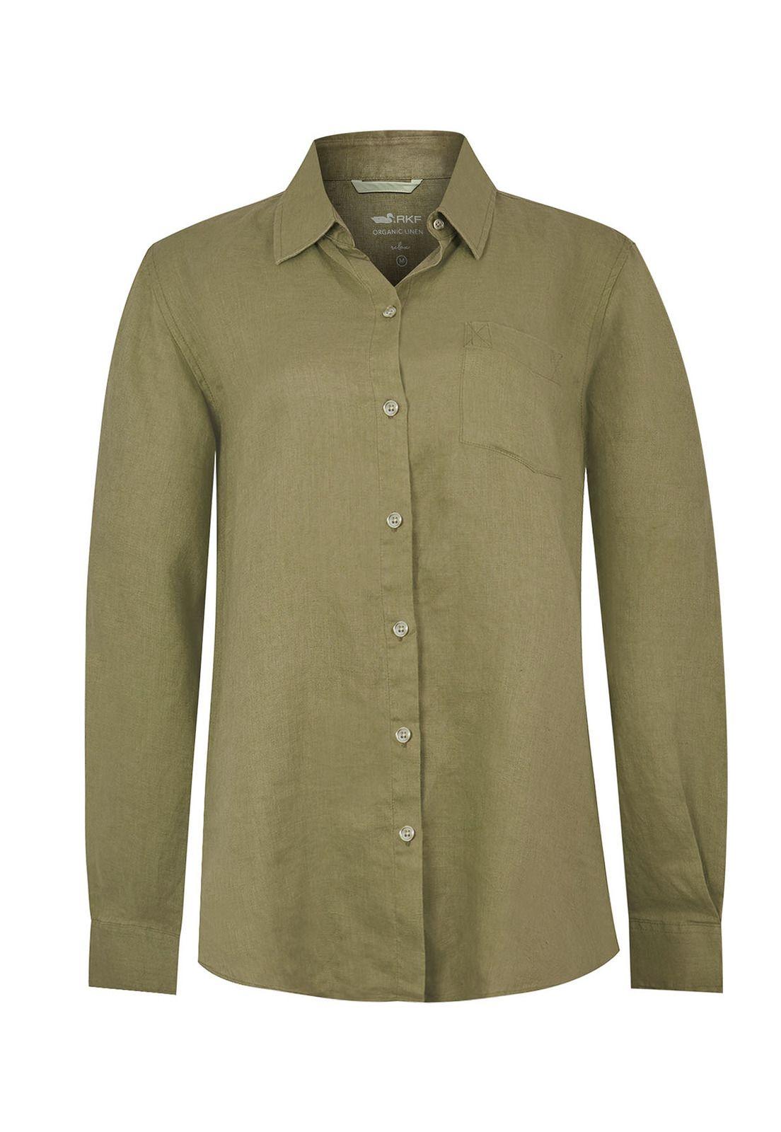 Blusa Lino Orgánico Mujer Lirio Verde-0