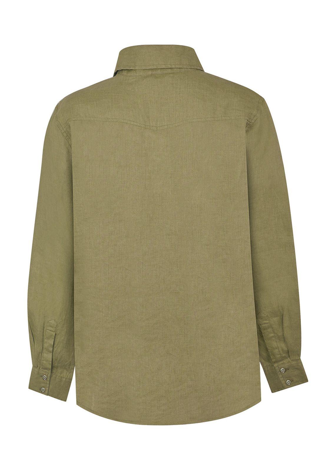 Blusa Lino Orgánico Mujer Lirio Verde-1