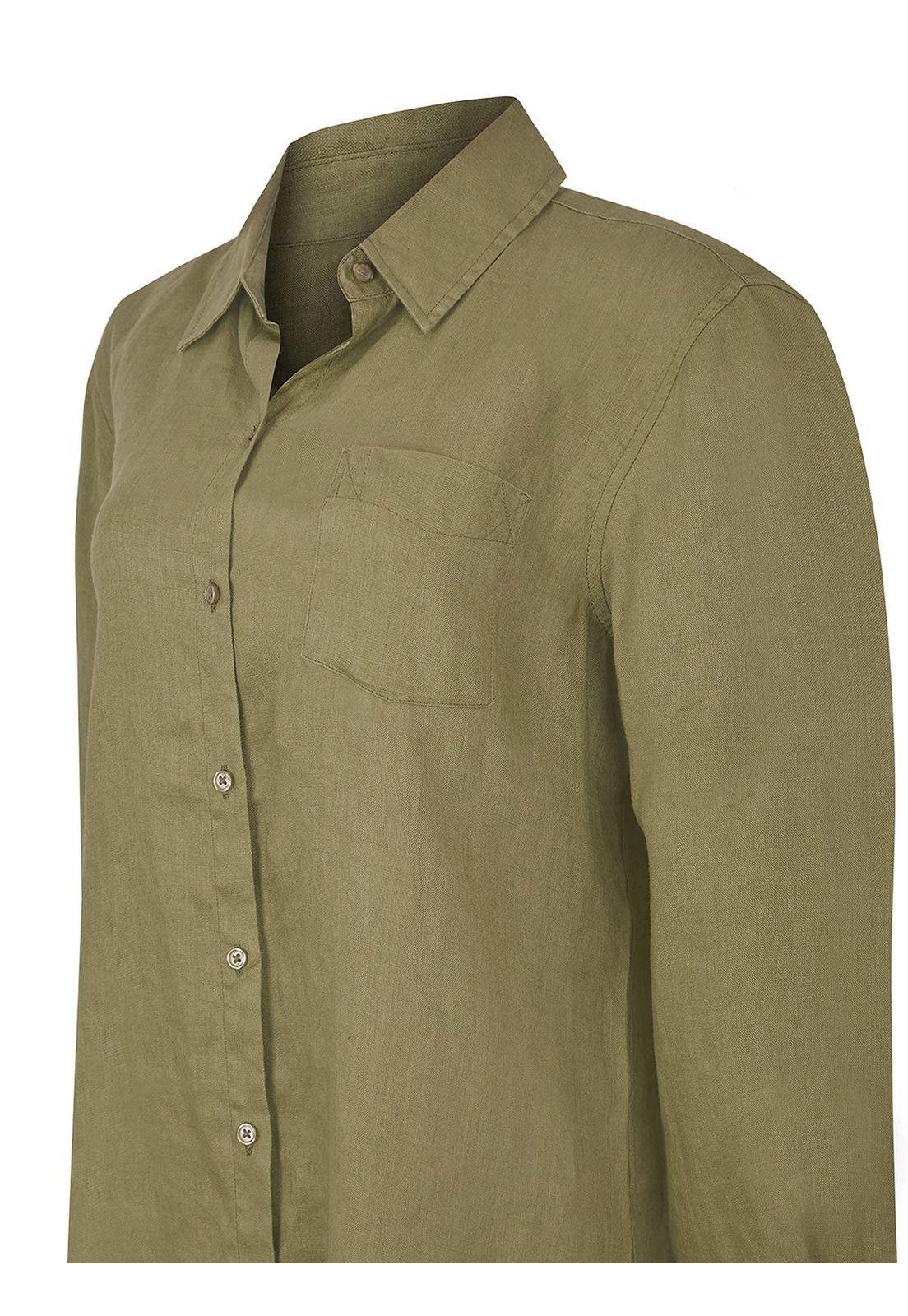 Blusa Lino Orgánico Mujer Lirio Verde-3