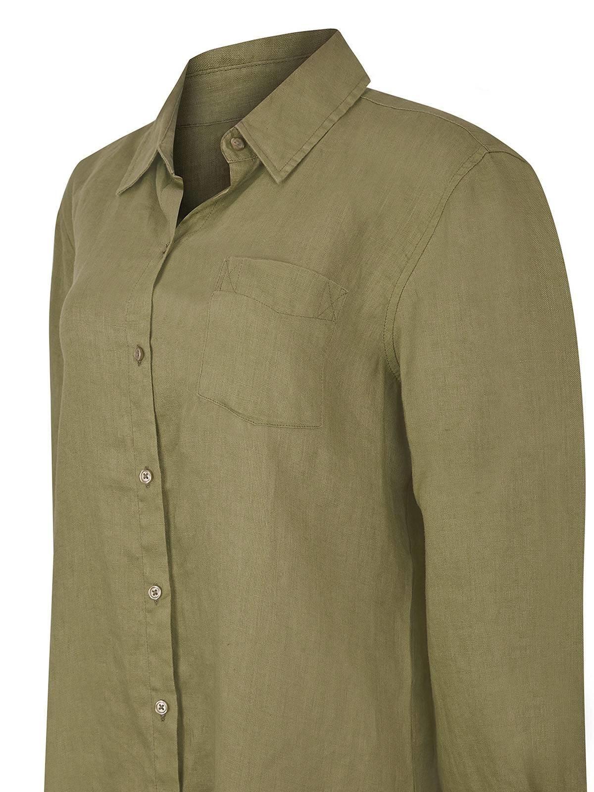 Blusa Lino Orgánico Mujer Lirio Verde-3
