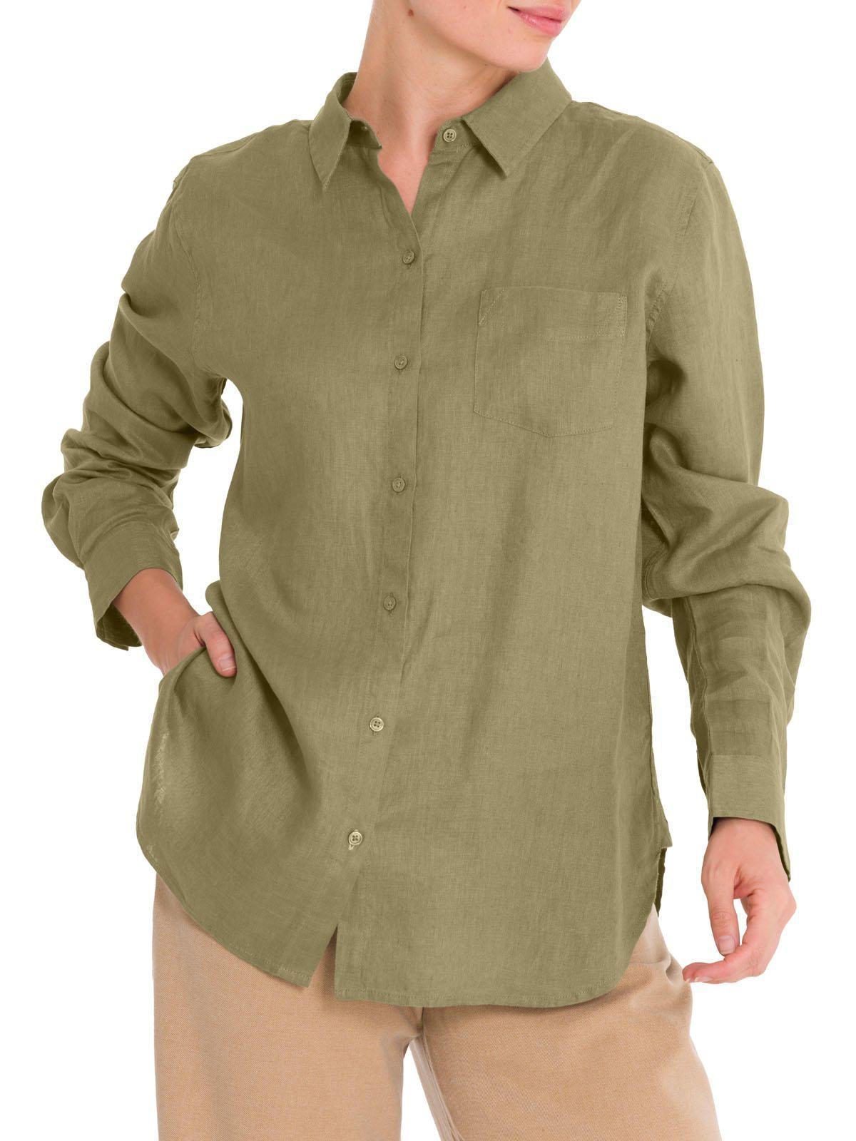 Blusa Lino Orgánico Mujer Lirio Verde-4