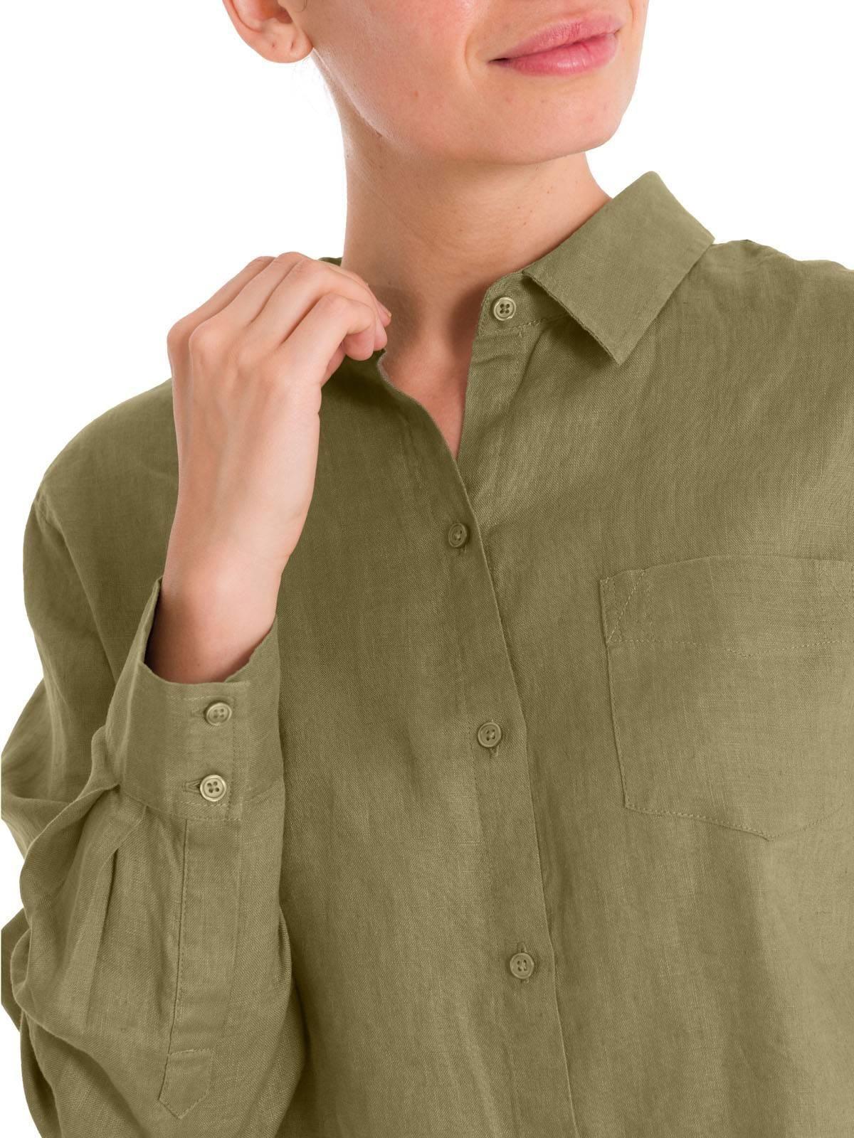 Blusa Lino Orgánico Mujer Lirio Verde-8