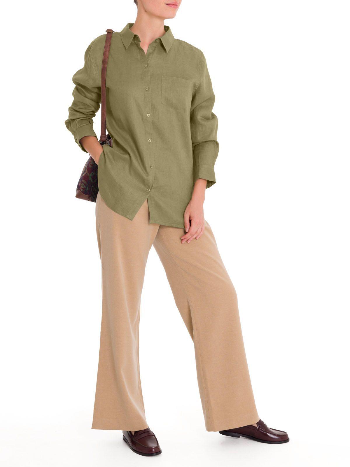 Blusa Lino Orgánico Mujer Lirio Verde-9