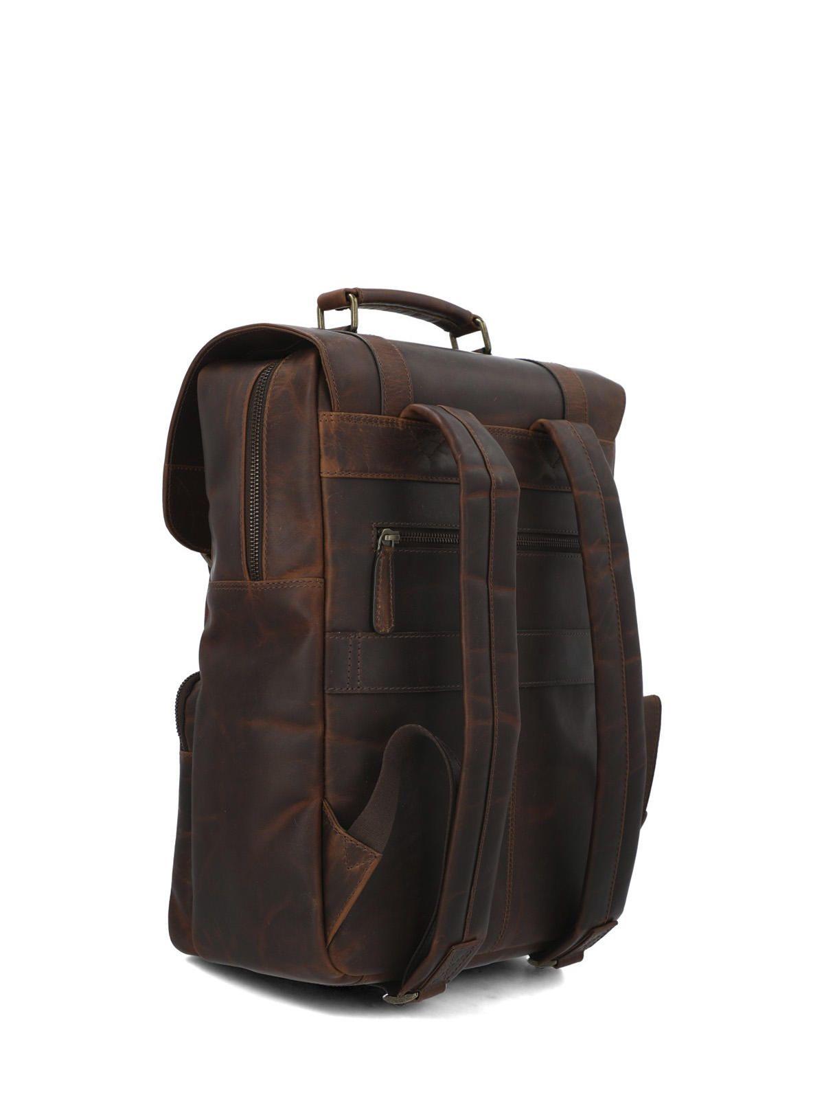 Mochila Cuero Unisex St Hampton Back Café-2
