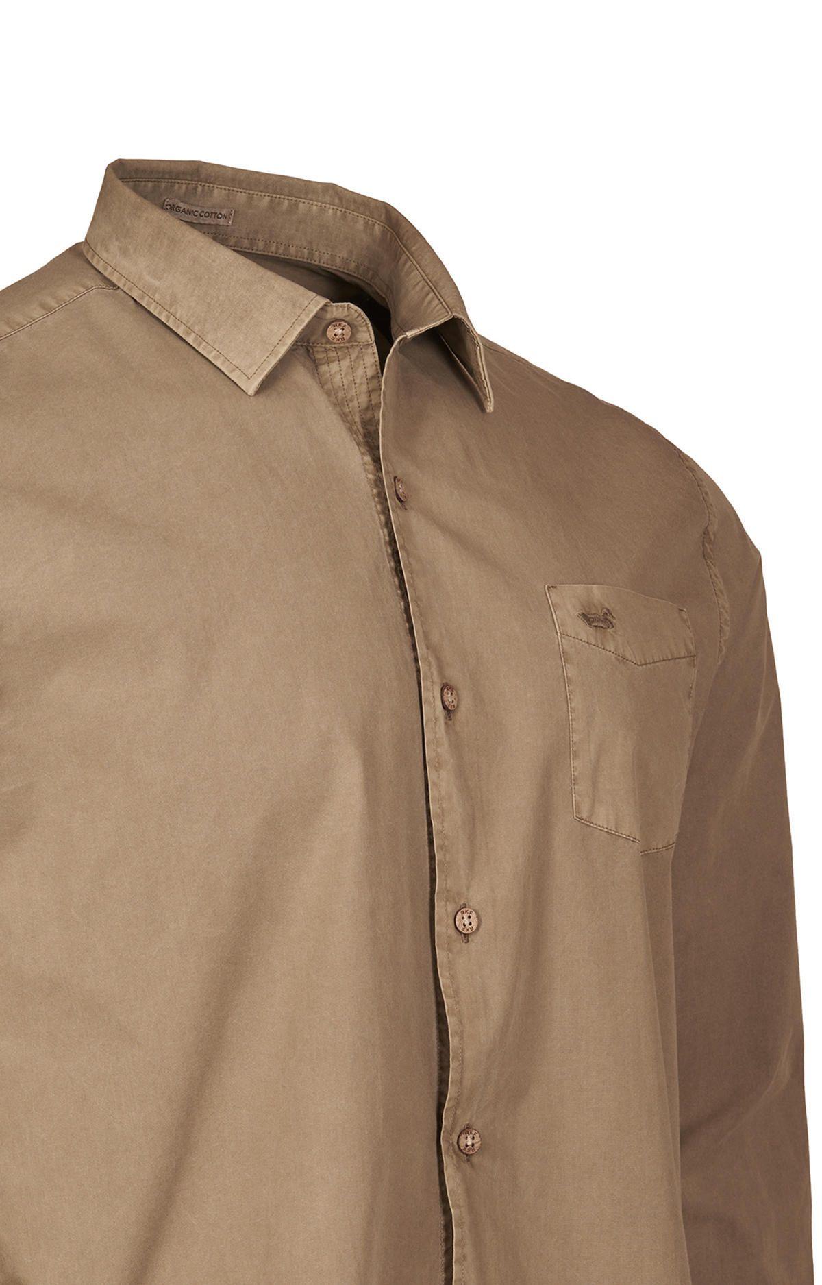 Camisa Algodón Orgánico Hombre Leeds Café-3