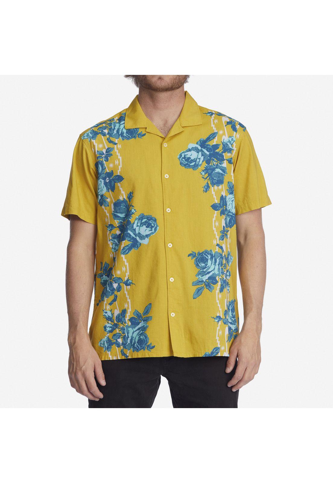 Camisa M/C Desert Rose Amarillo Hombre-0