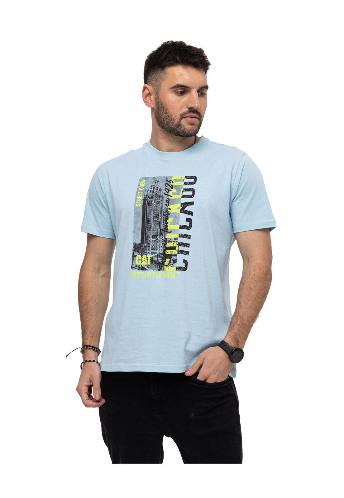 Polera M/C We Built The Streets Celeste Hombre-0