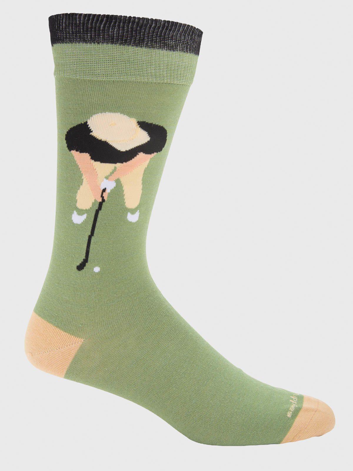 Calcetin Algodón Hombre Diff Golf Verde-2