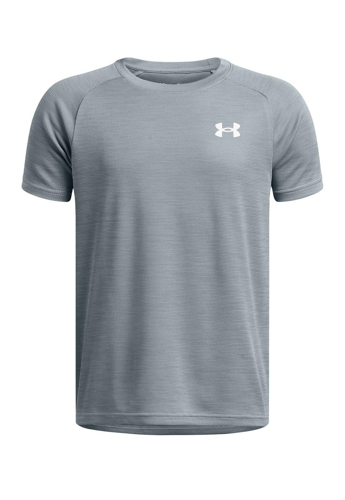 Polera Manga Corta UA Tech Niños Azul Underarmour-0