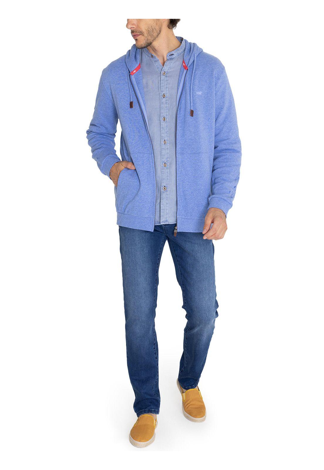 Polerón Algodón Orgánico Azul Vico Hombre -8