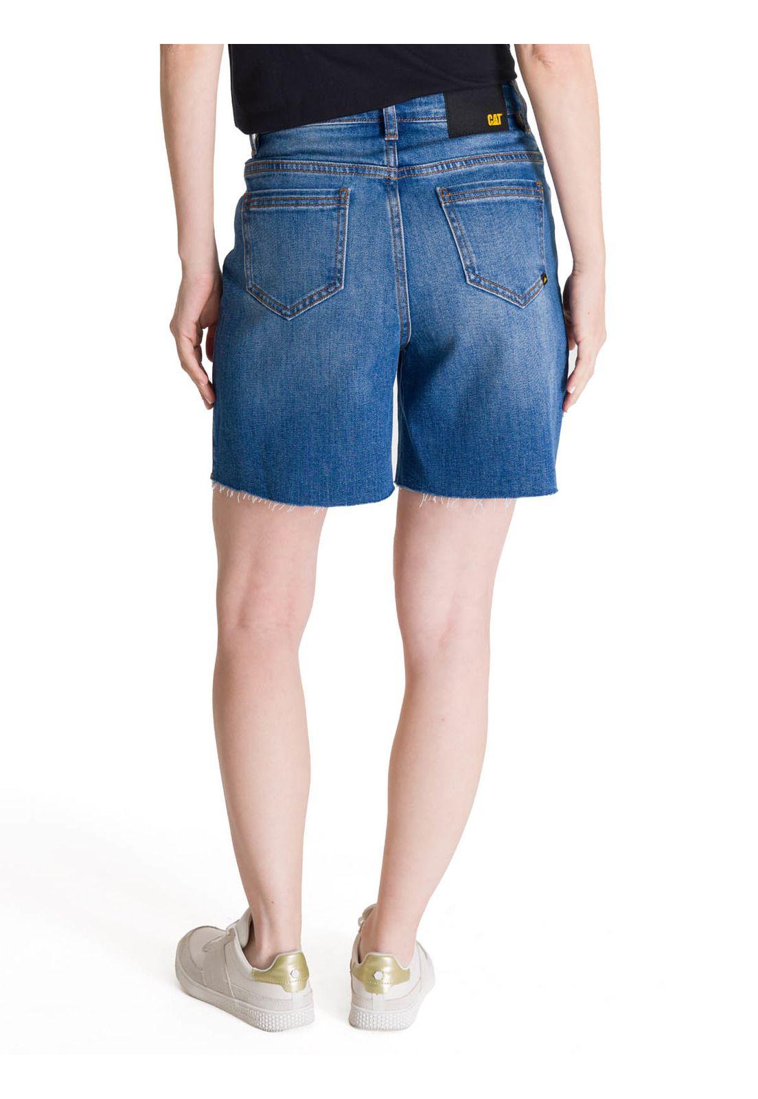 Short Tiro Alto Denim Mujer Cowboy Azul-3