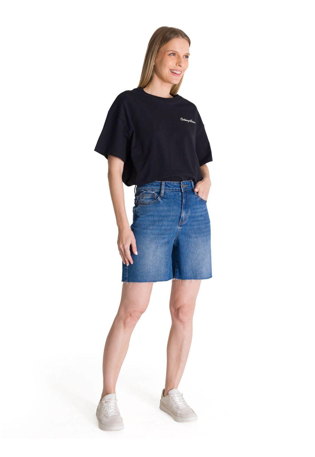 Short Tiro Alto Denim Mujer Cowboy Azul-6