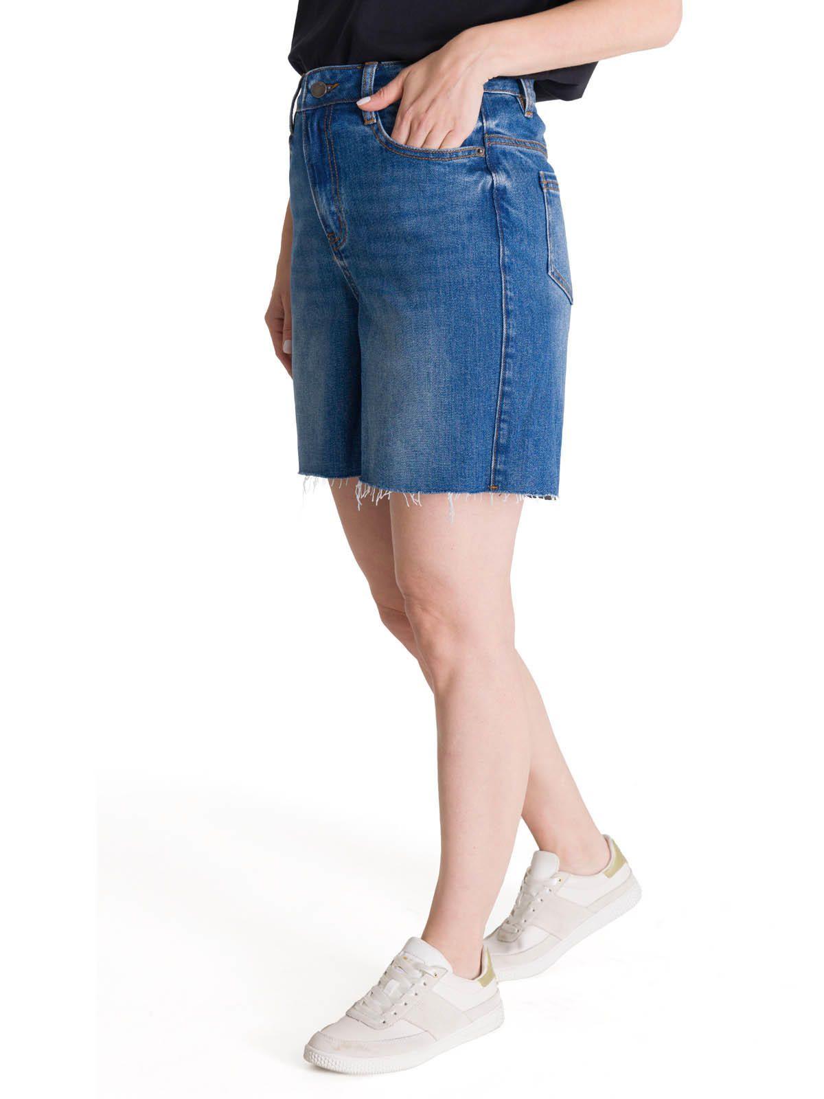 Short Tiro Alto Denim Mujer Cowboy Azul-1