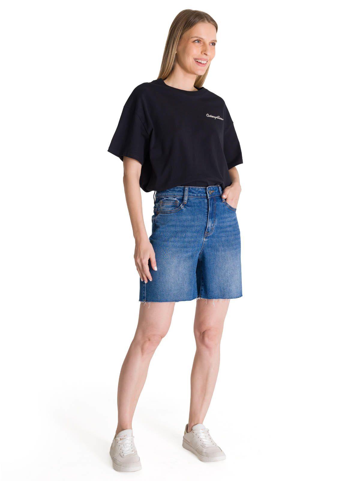 Short Tiro Alto Denim Mujer Cowboy Azul-6