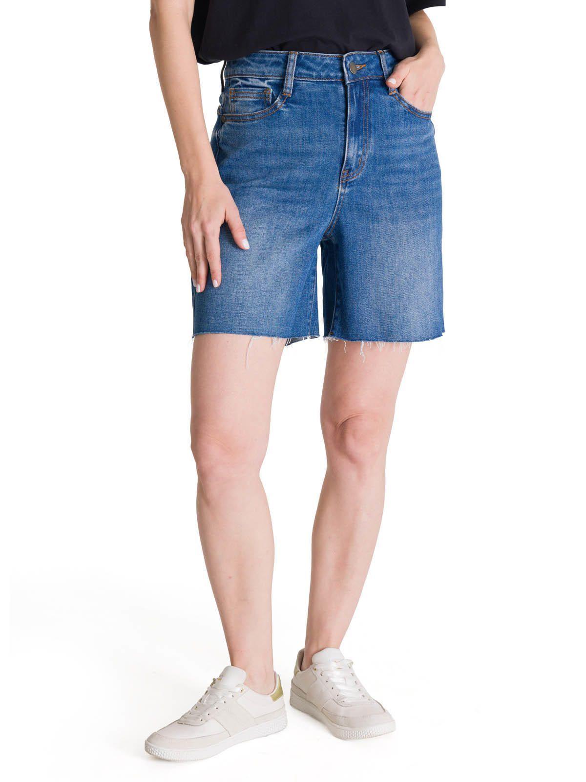 Short Tiro Alto Denim Mujer Cowboy Azul-0