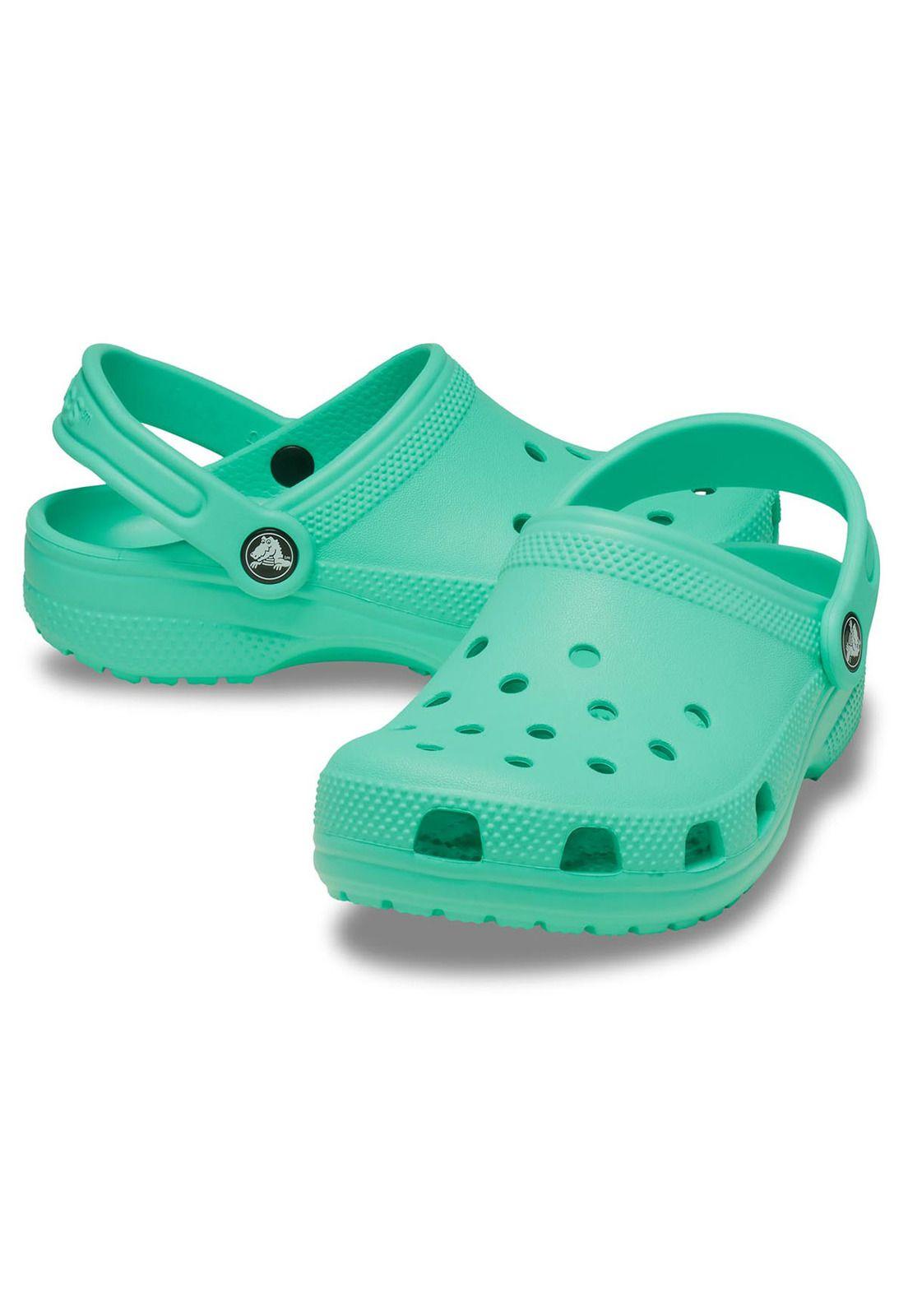 Zueco Crocs Niño Classic Clog K Verde Agua-1