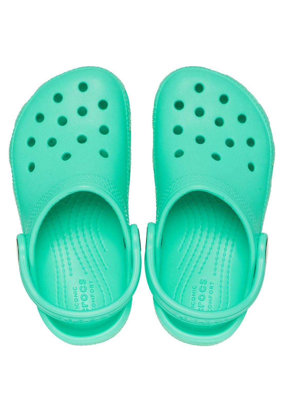 Zueco Crocs Niño Classic Clog K Verde Agua-3