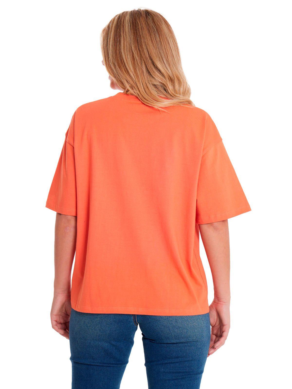 Polera Manga Corta Mujer Boxy HW Graphic2 Durazno-1