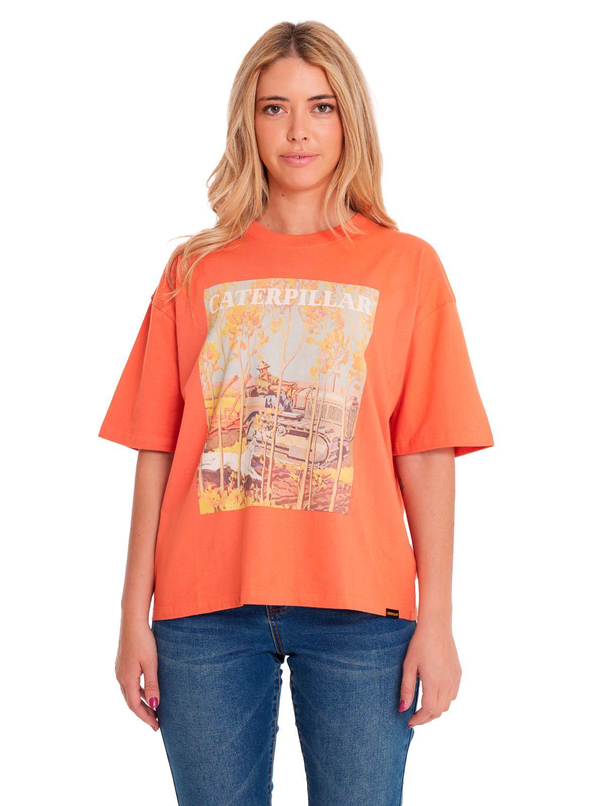 Polera Manga Corta Mujer Boxy HW Graphic2 Durazno-4