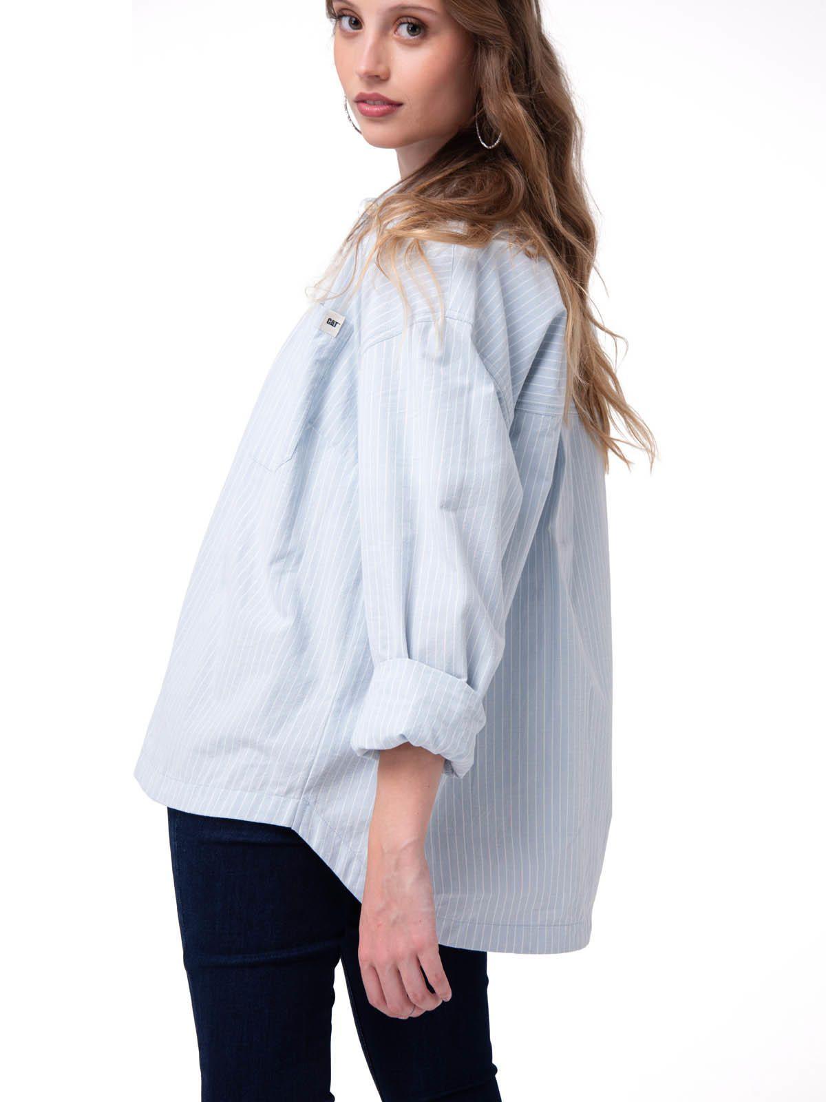 Camisa Manga Larga Mujer Oversized Celeste-3