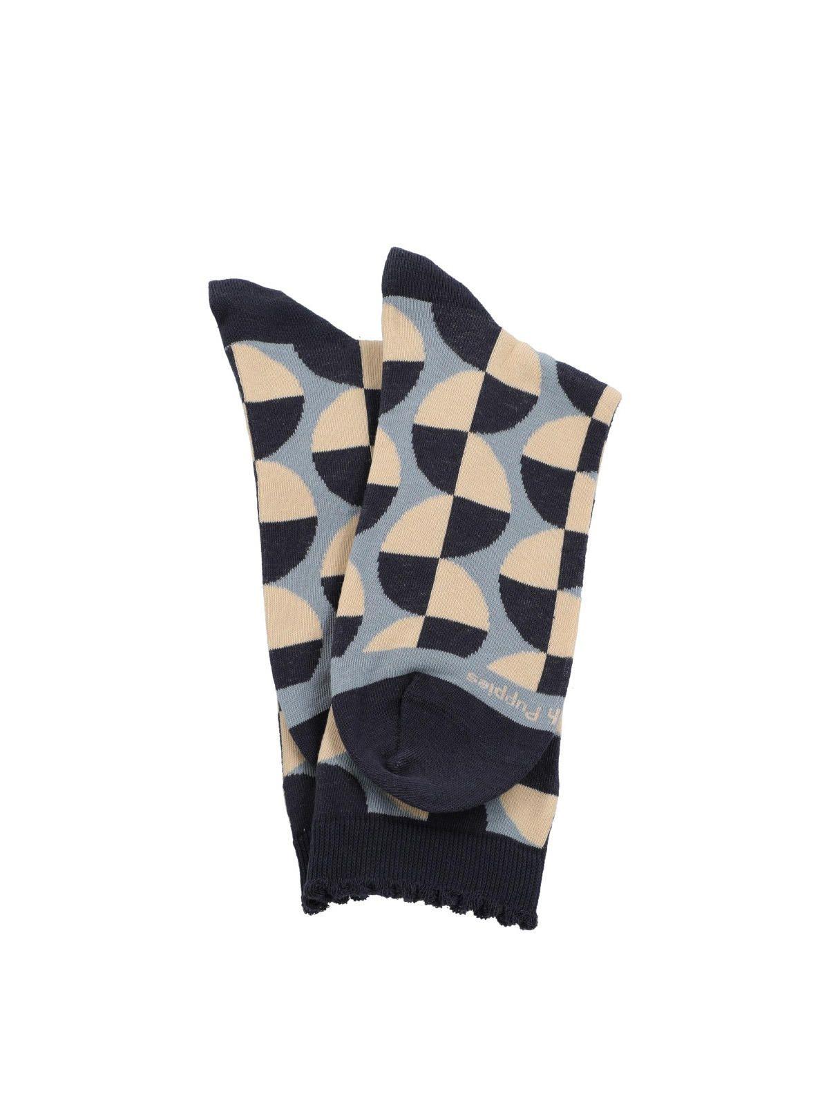 Calcetín Algodón Mujer C Design Azul-2