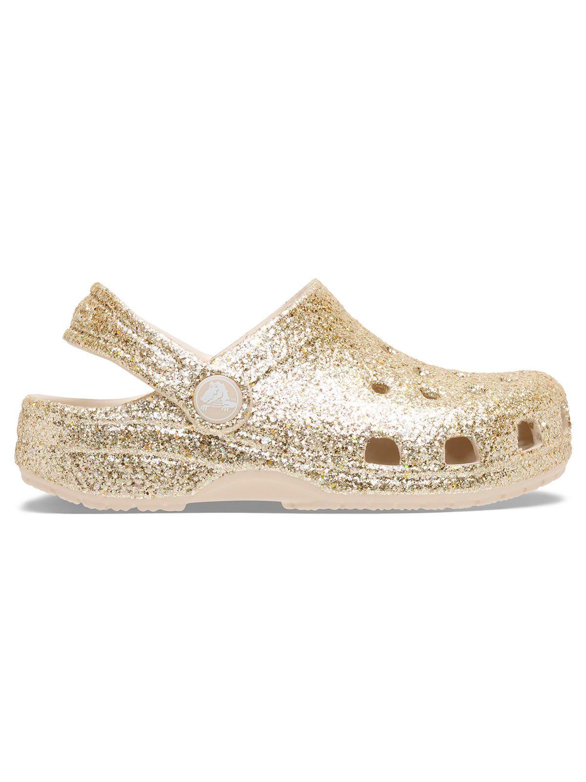 Zueco Niños Grandes Classic Clog Glitter Dorado Crocs-0