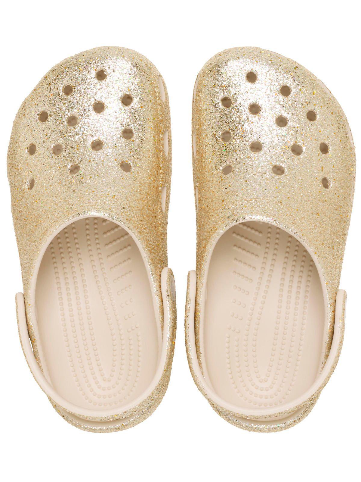 Zueco Niños Grandes Classic Clog Glitter Dorado Crocs-3