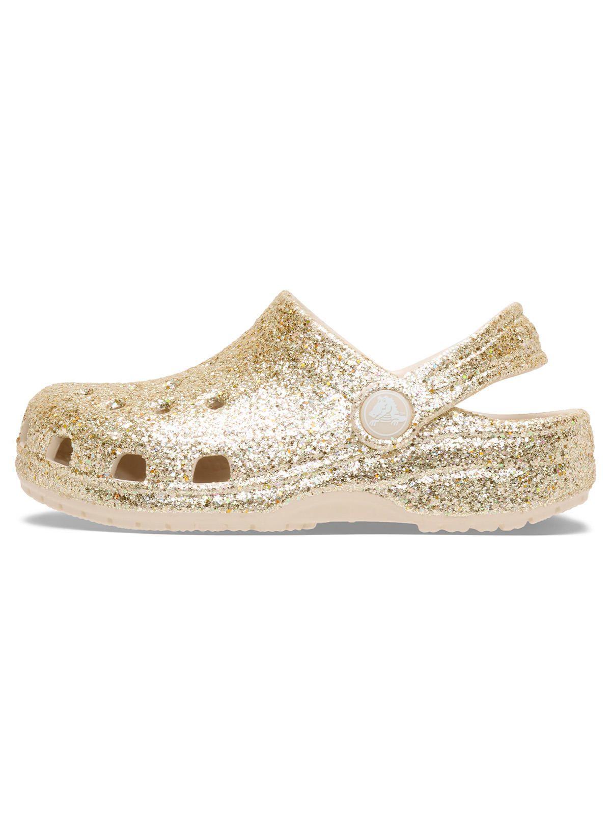 Zueco Niños Grandes Classic Clog Glitter Dorado Crocs-6