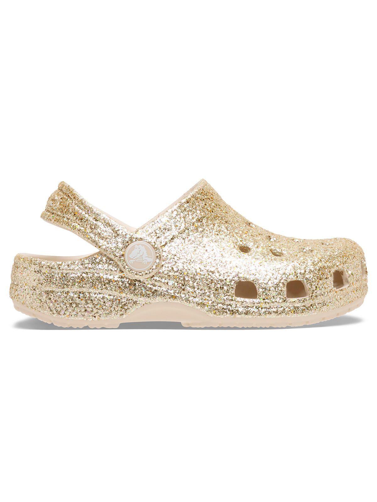 Zueco Niños Grandes Classic Clog Glitter Dorado Crocs-0