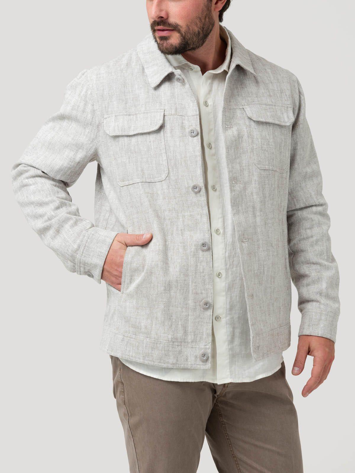 Chaqueta Lino Hombre Toscana Beige-5