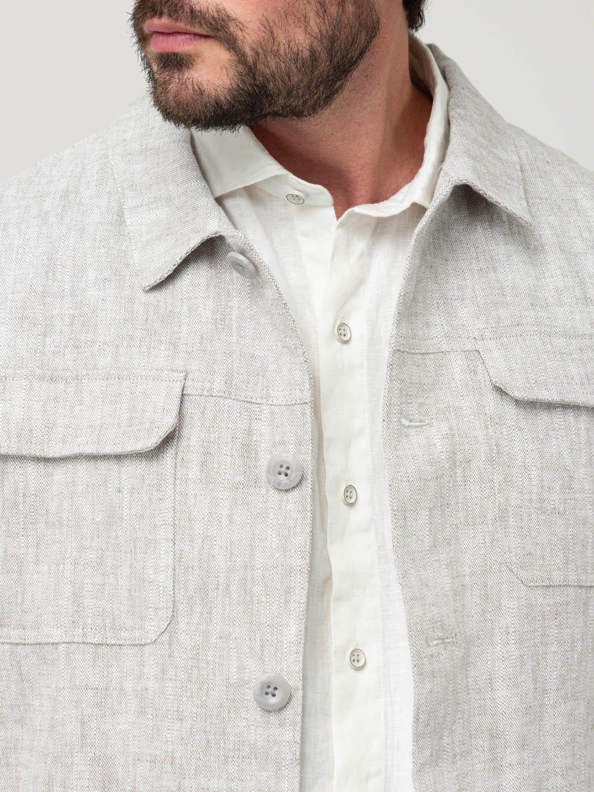 Chaqueta Lino Hombre Toscana Beige-7