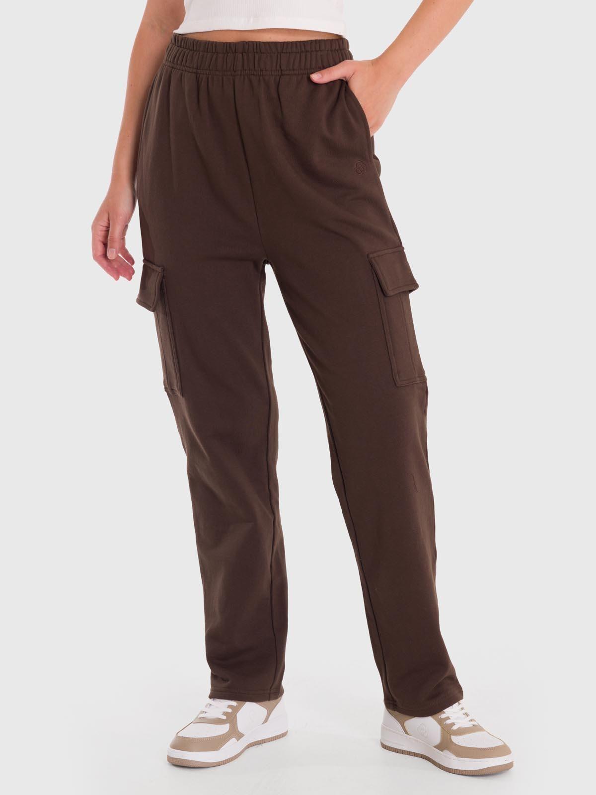 Pantalón Mujer Cargo Café-0