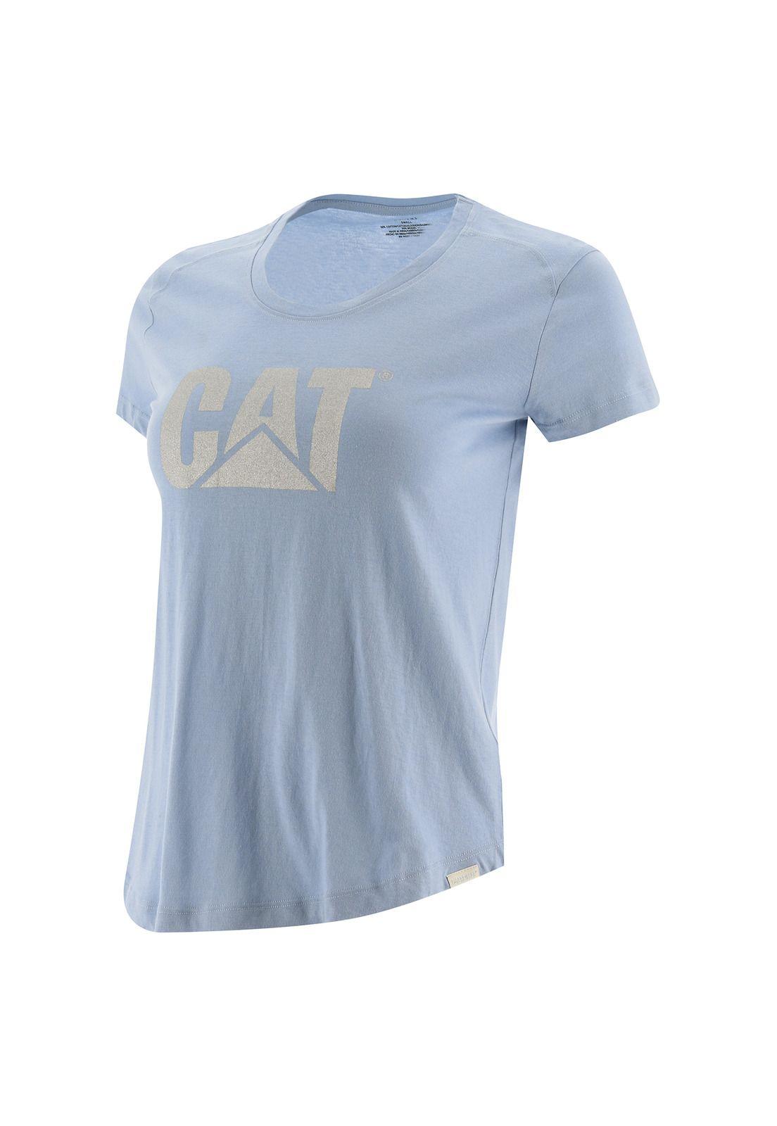Polera M/C Mujer Logo Tm Graphic Tee Celeste-0